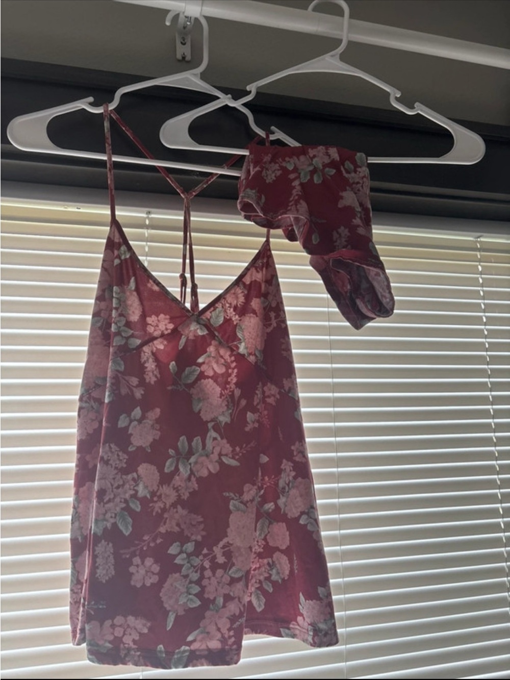 Amazon Floral Satin Chemise & Brief Set - Rose